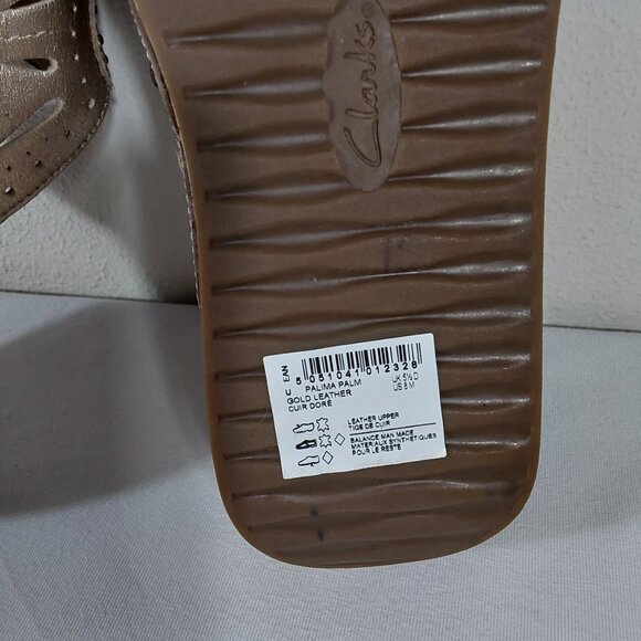 Clarks Artisan Palima Palm Golden Leather Thong Sandal - 8 - Good Condition - Picture 9 of 11